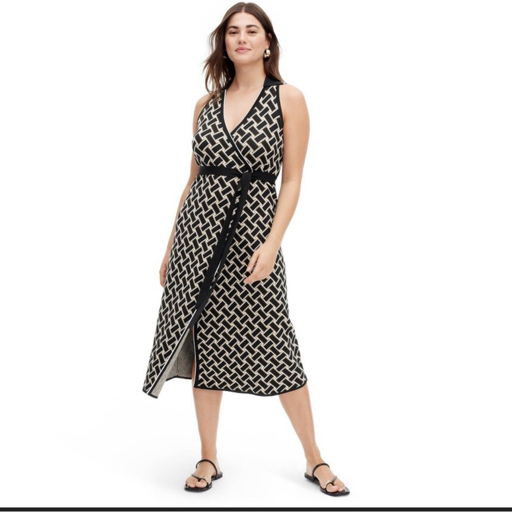NWT DIANE VON FURSTENBERG x Target Wrap Knit Midi Dress Large L